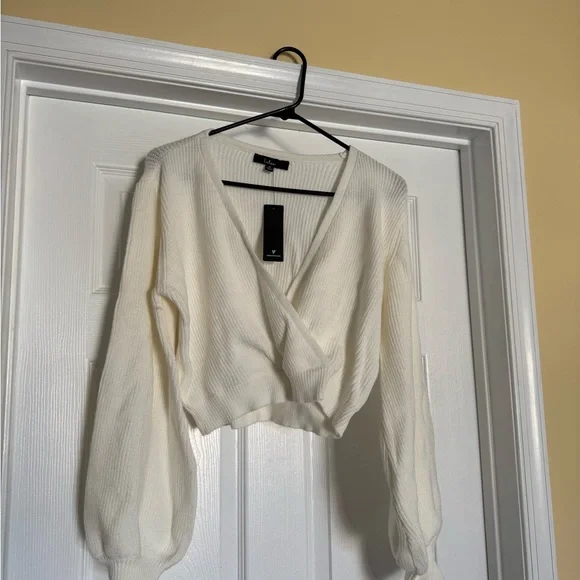 Lulus Surplice Balloon Sleeve Sweater - Picture 2 of 2